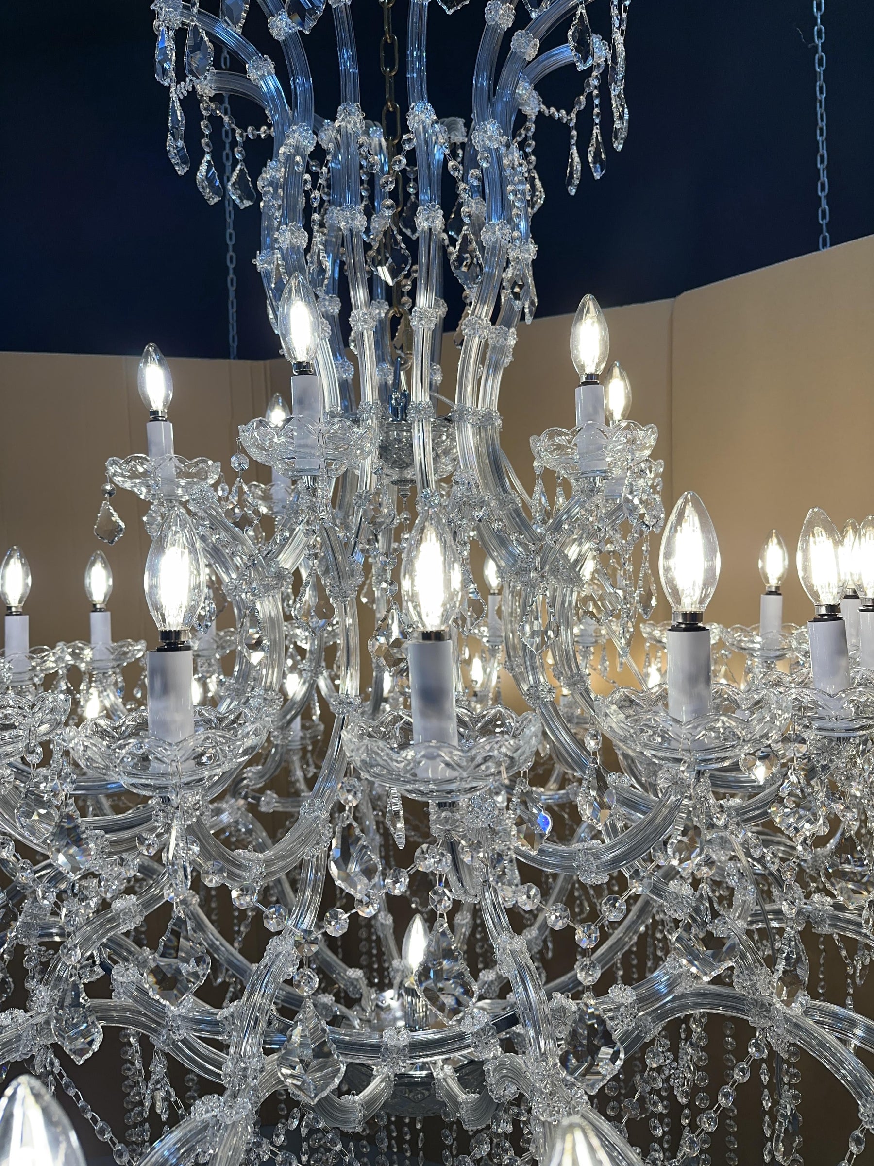 Empire candlestick Royal Crystal chandelier 60”