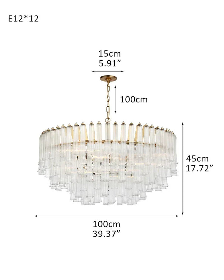 9 Light 20" Wide LED Lorelei Round Tiered Chandelier in Black Chain use for dining room 12-light-D100*H45CM D39.37"*H17.72" Brass American chandelier