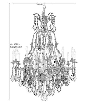 Aria Belgravia Crystal Chandelier CRY512AS - (Multiply Finishes)