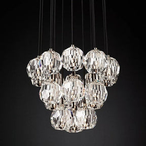 Bille De Crystal Ball Cluster Chandelier 19"