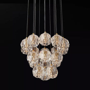 Bille De Crystal Ball Cluster Chandelier 19"