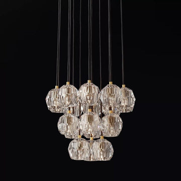 Bille De Crystal Ball Cluster Chandelier 19"