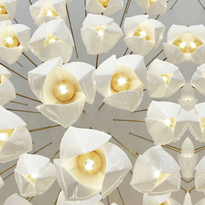 Vertical Modern Ceramic Ginkgo Tree Petal Chandelier