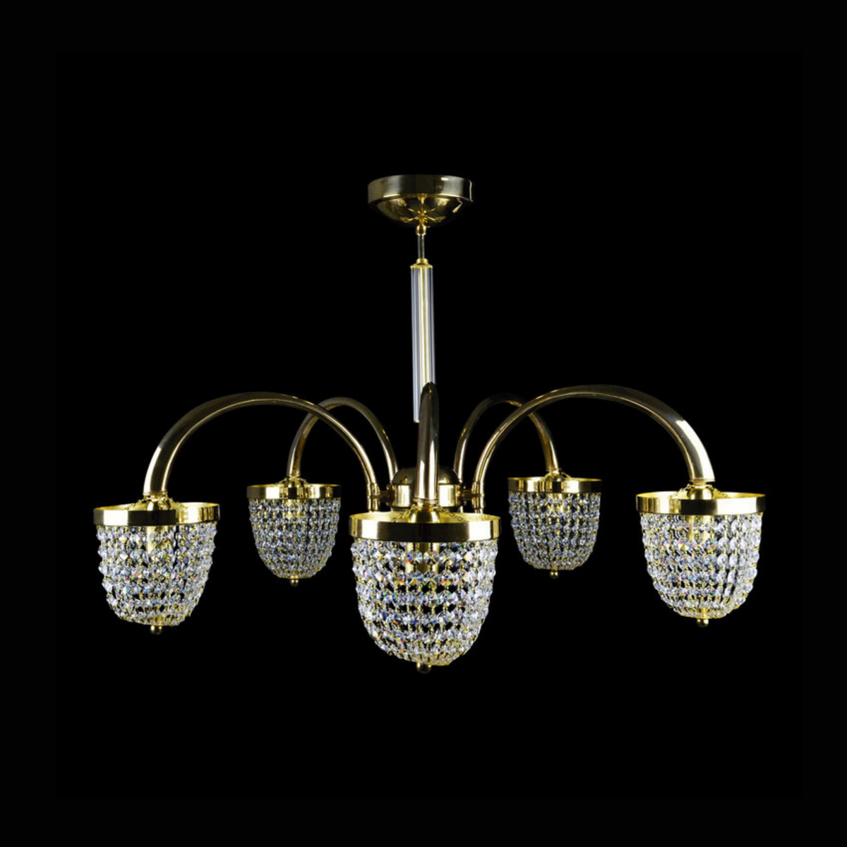 Aria Bozzolo 5 Crystal Glass Chandelier