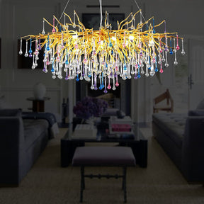 Doris Rain Crystal Branch Chandelier 54"L