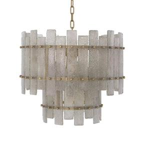 Aurora Modern Brass Chandelier - (Antique Brass Finish | Hand Blown Glass)