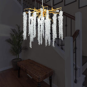 Doris White Crystal Branch Chandelier 20.5"D