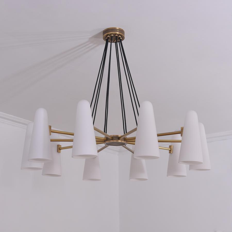 White Porcelain Round Chandelier 10-Lights