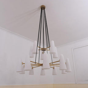 2-Tier White Porcelain Round Chandelier