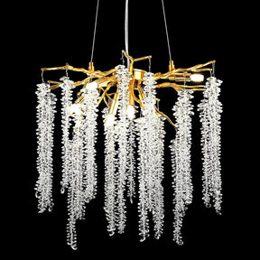 Doris White Crystal Branch Chandelier 20.5"D