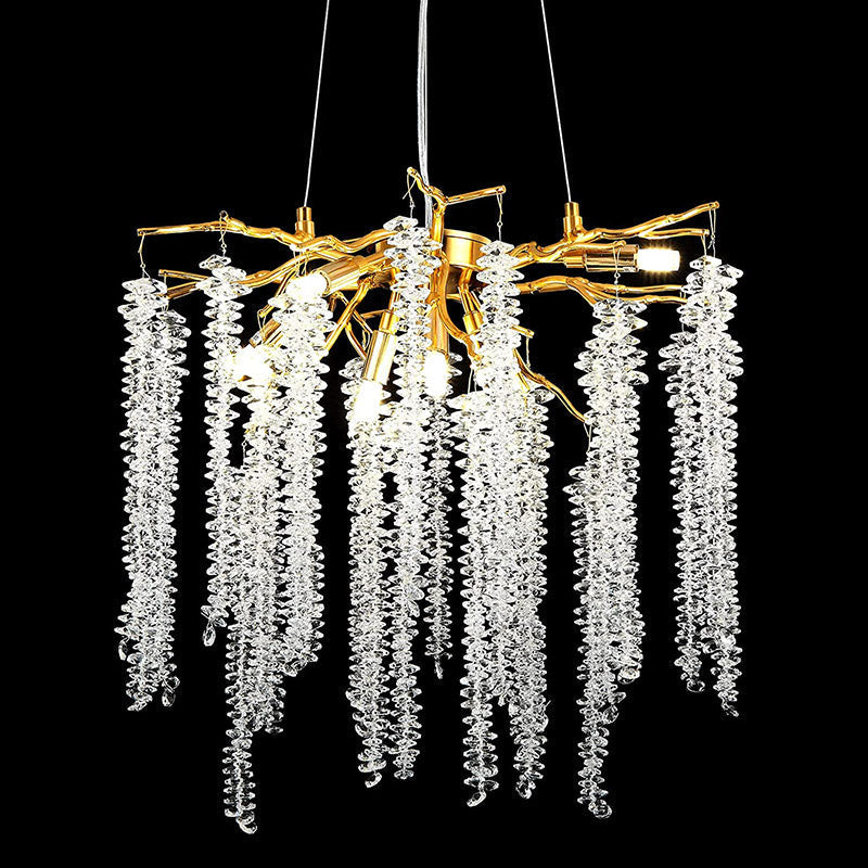 Doris White Crystal Branch Chandelier 20.5"D