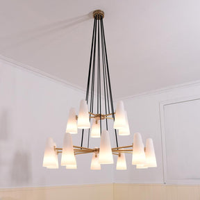 2-Tier White Porcelain Round Chandelier