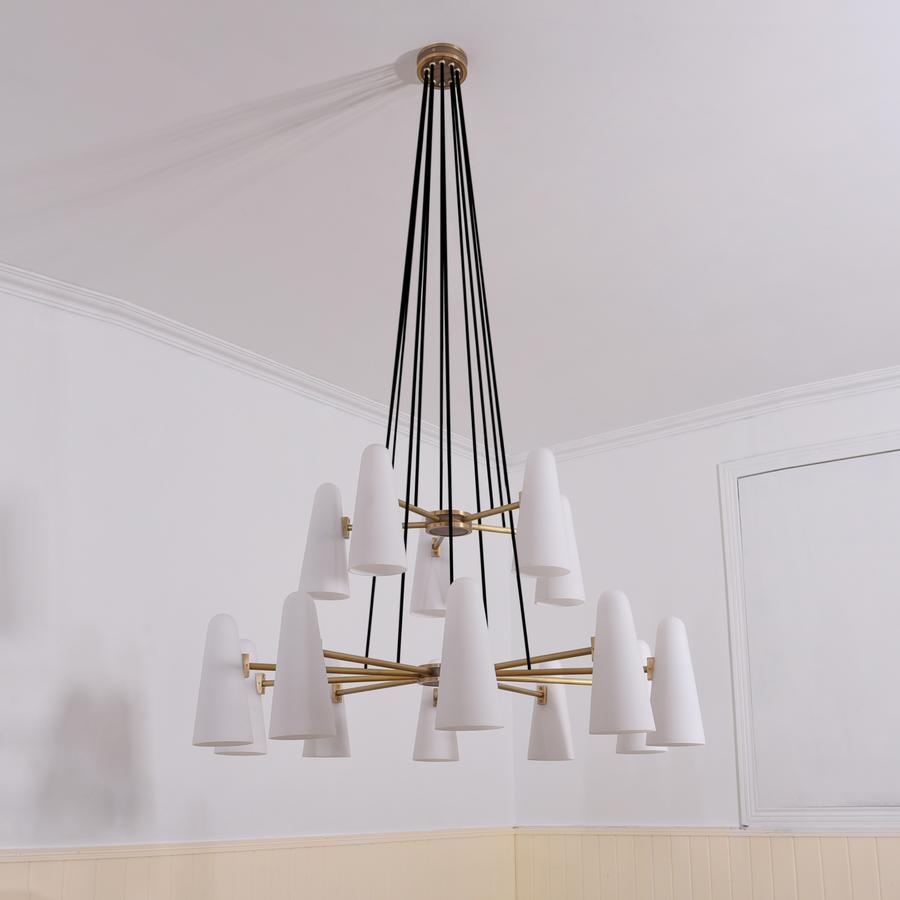 2-Tier White Porcelain Round Chandelier