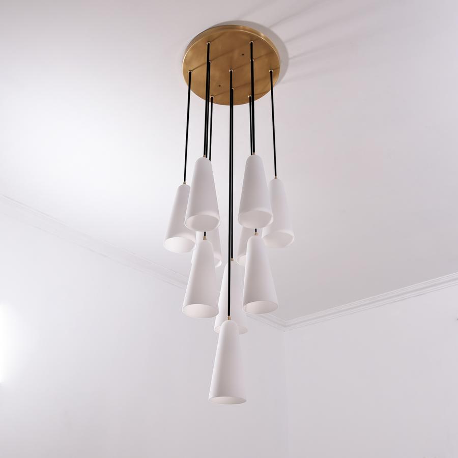 White Porcelain Round Chandelier D18"