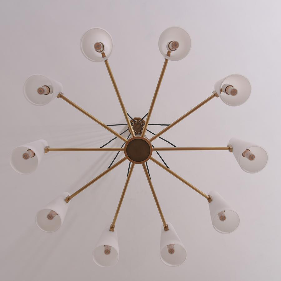 White Porcelain Round Chandelier 10-Lights