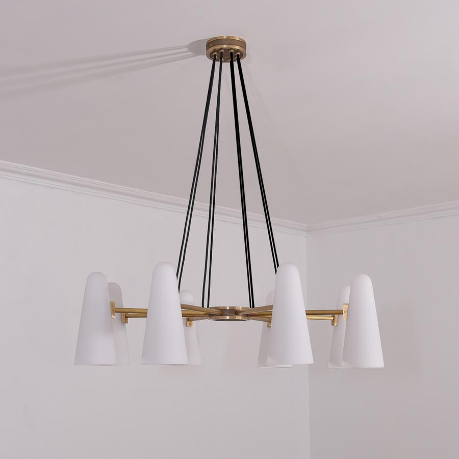 White Porcelain Round Chandelier 8-Lights