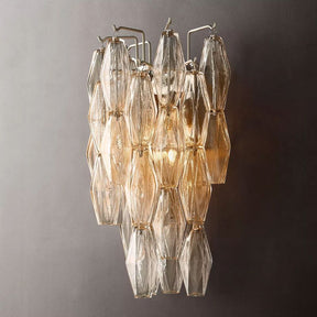 Chiaravalle Glass Tiered  Short Wall Sconce