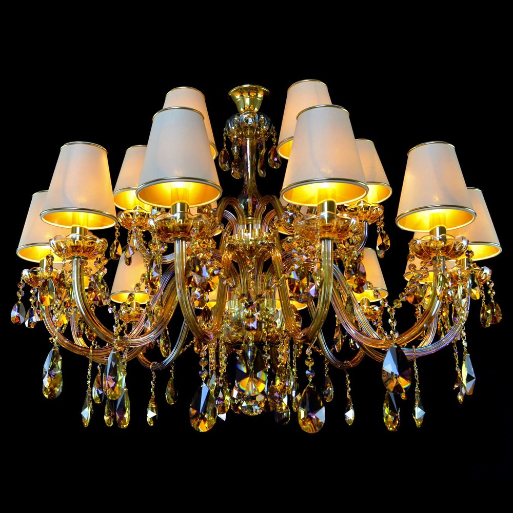 Aria Clarit 18 Light Crystal Chandelier w/ Lampshades