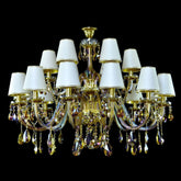 Aria Clarit 18 Light Crystal Chandelier w/ Lampshades