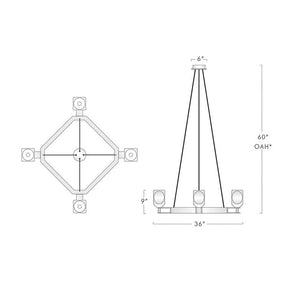 Aria One Tier Square Crystal Chandelier