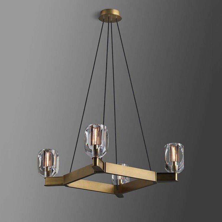 Aria One Tier Square Crystal Chandelier