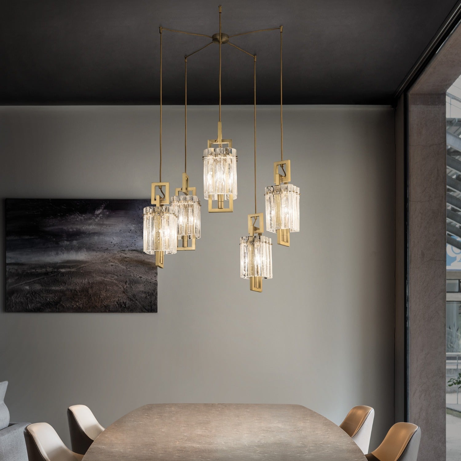 Crek S5 Modern Glass Chandelier - Masiero