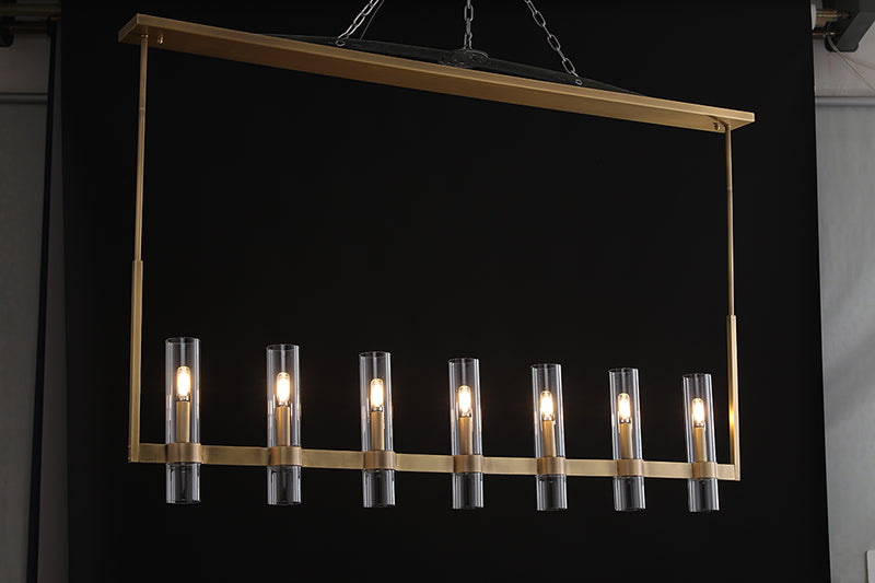 Ravelle Glass Linear Chandelier 72"