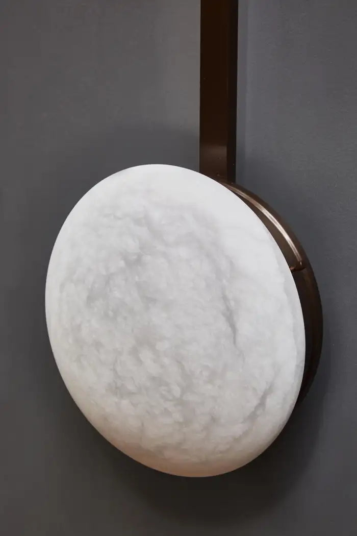 Aria Six Asymmetrical Arms Wall Sconce and Ceiling Lamp in Brass and Alabaster