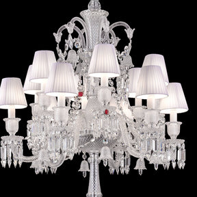 Aria Zénith Crystal Candelabra With Fabric Shade