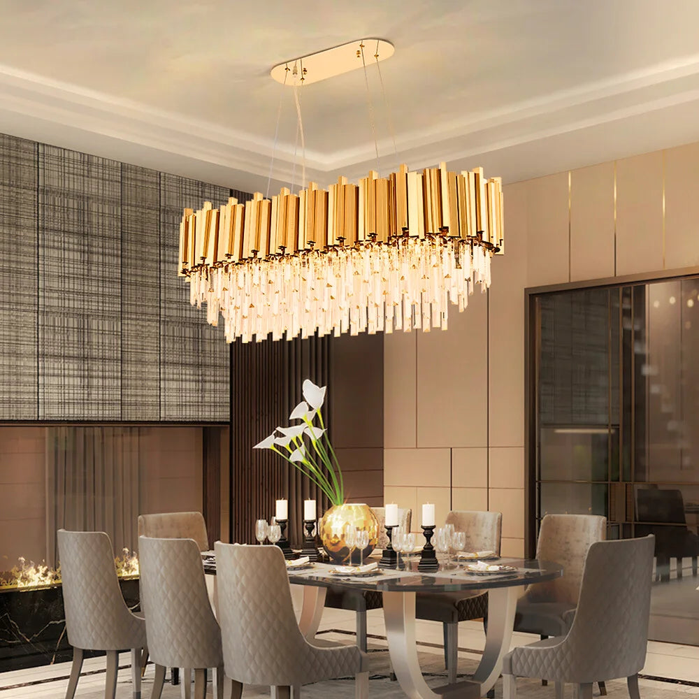 Astra Pendant Light Large Rectangular Chandelier For Dining Room