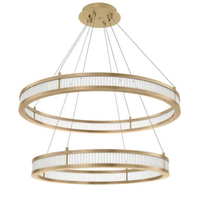 Fairy Double Modern Brass Chandelier (Antique Brass & Frosted Glass Finish)