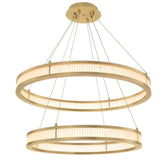 Fairy Double Modern Brass Chandelier (Antique Brass & Frosted Glass Finish)