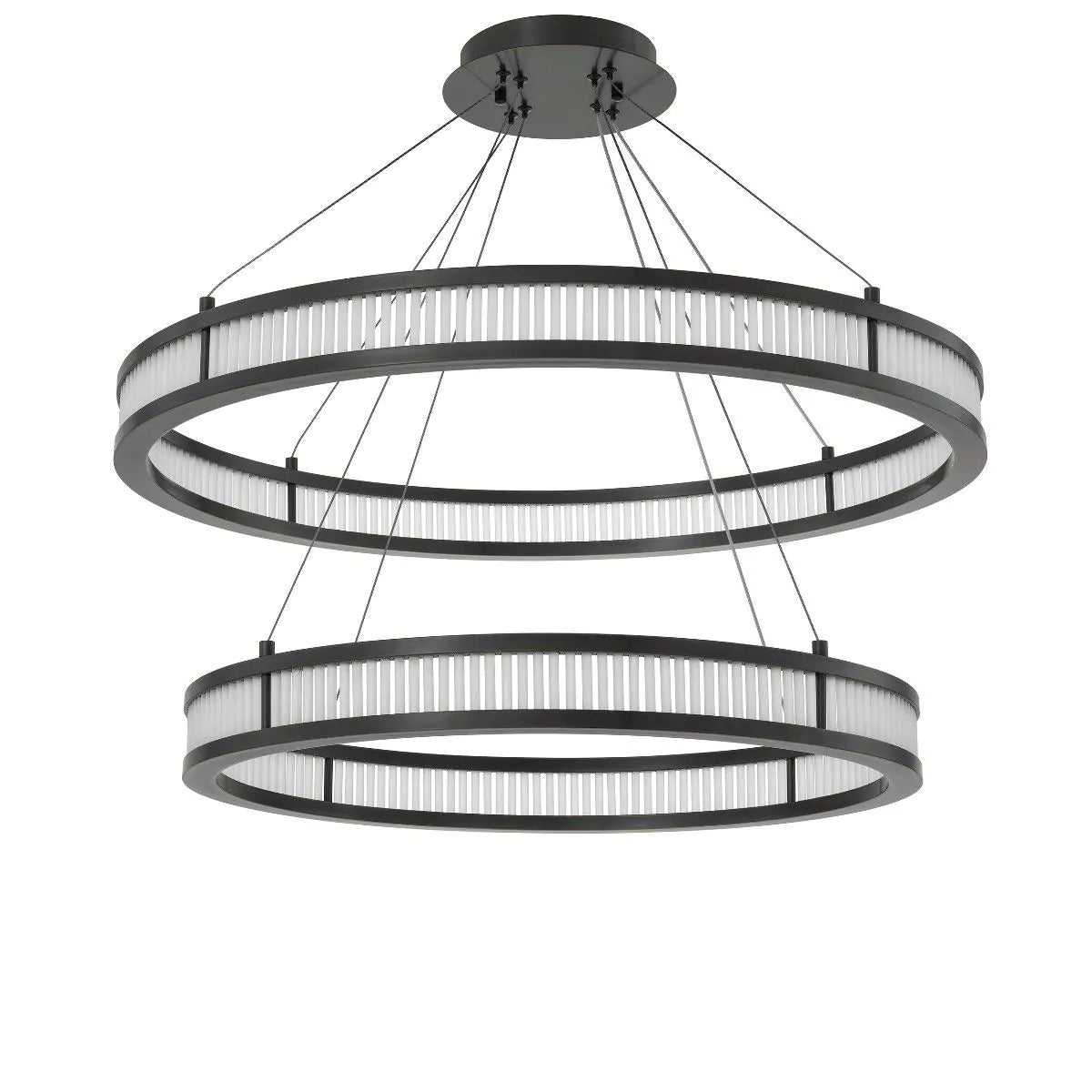 Damien Double Modern Chandelier (Bronze Highlight & Frosted Glass Finish)