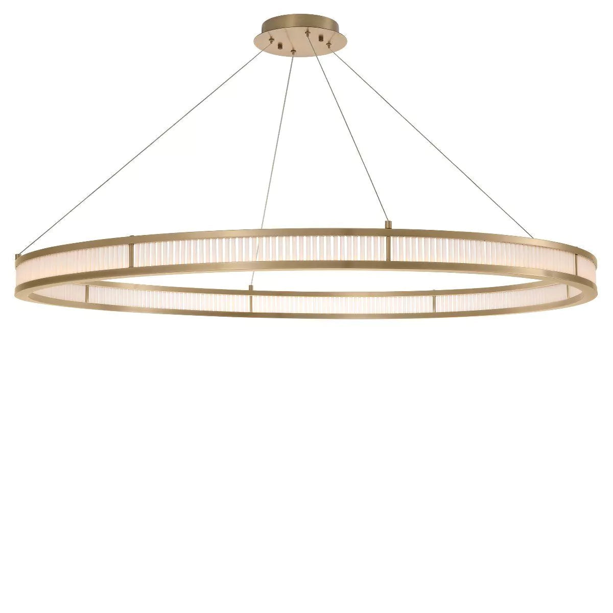 Damien XL Modern Chandelier (Antique Brass & Frosted Glass Finish)