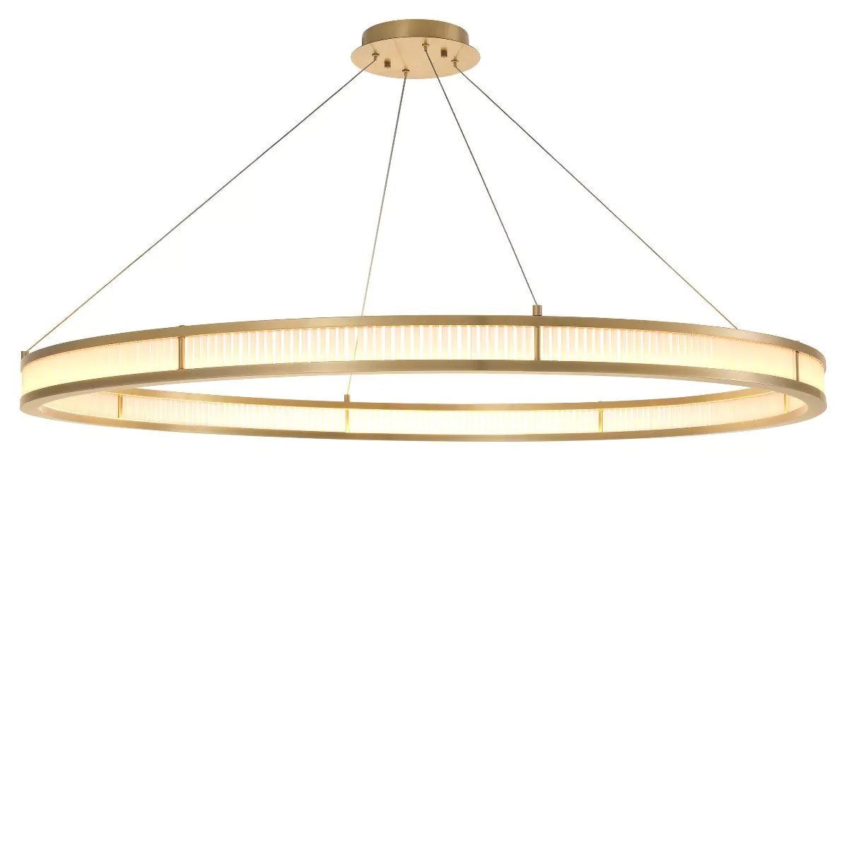 Damien XL Modern Chandelier (Antique Brass & Frosted Glass Finish)