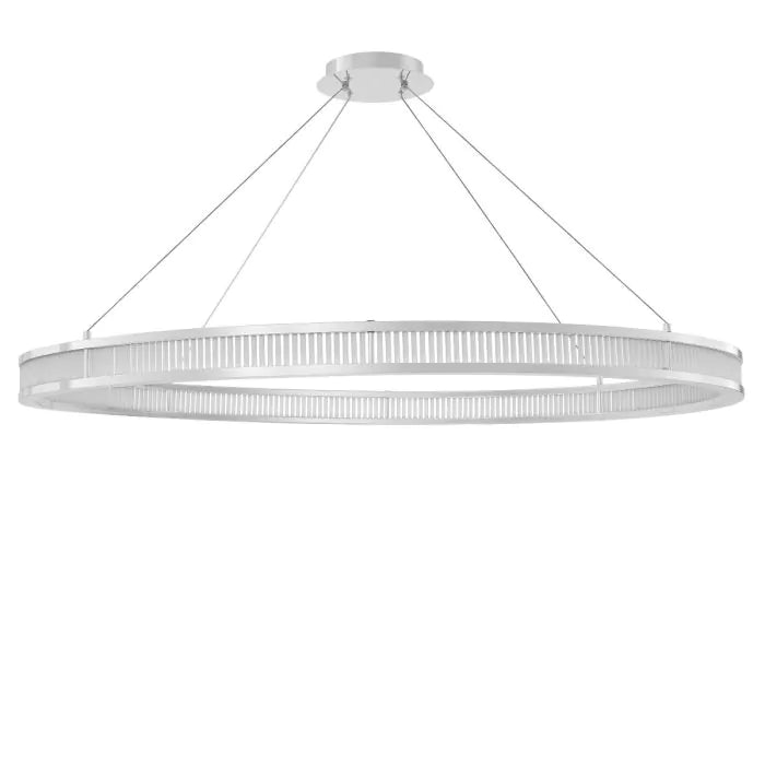 Damien XL Modern Chandelier (Nickel & Frosted Glass Finish)