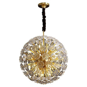 Aria Dandelion Flowers Modern Crystal Spherical Chandelier Light