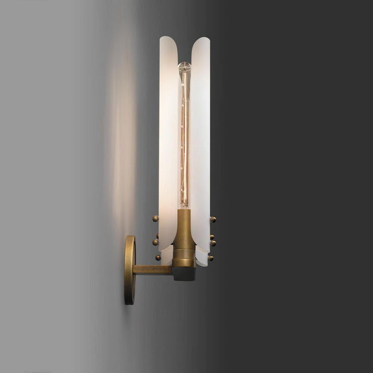 Alen Double White Glass Wall Sconce , Wall Lamps for Bedroom