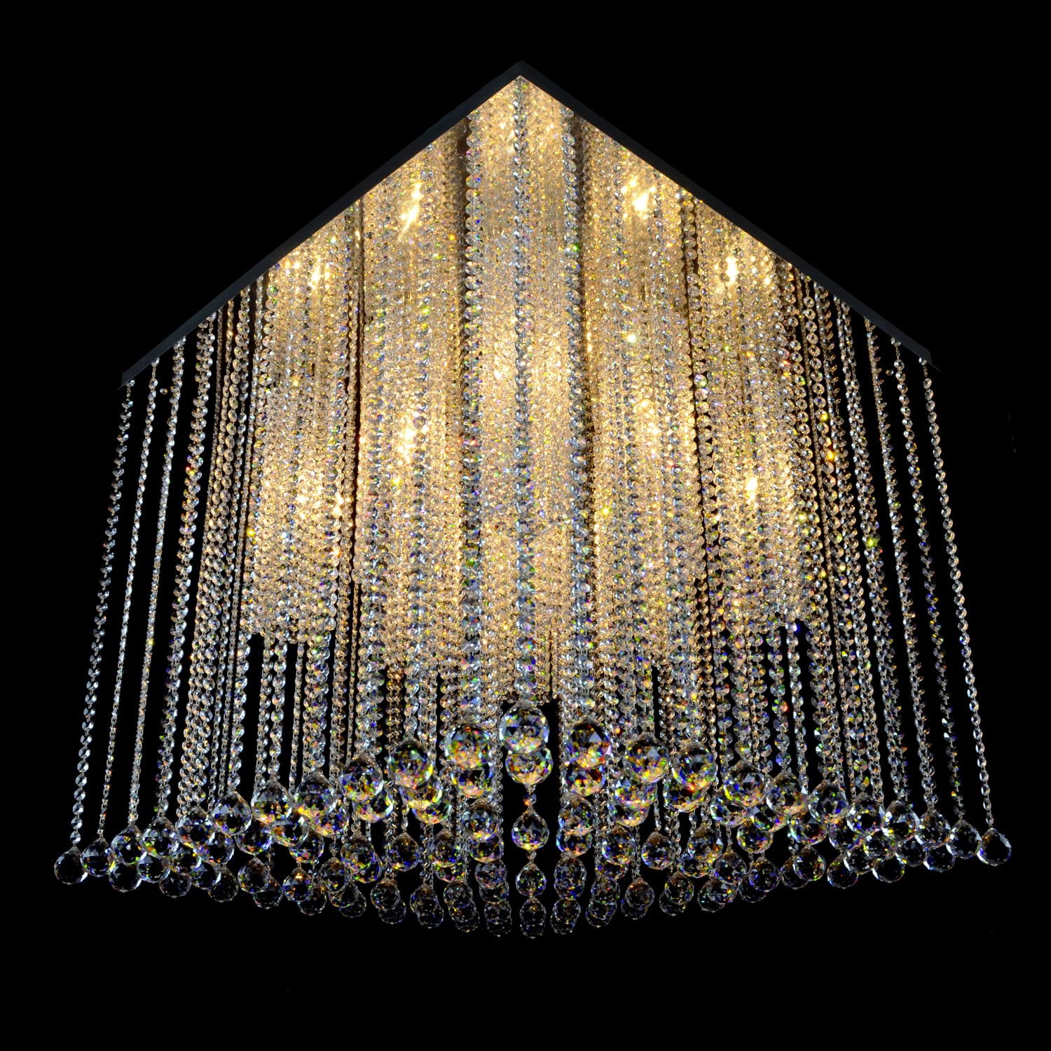 Aria December 9 Light Flush Mount Modern Glass Chandelier - Wranovsky