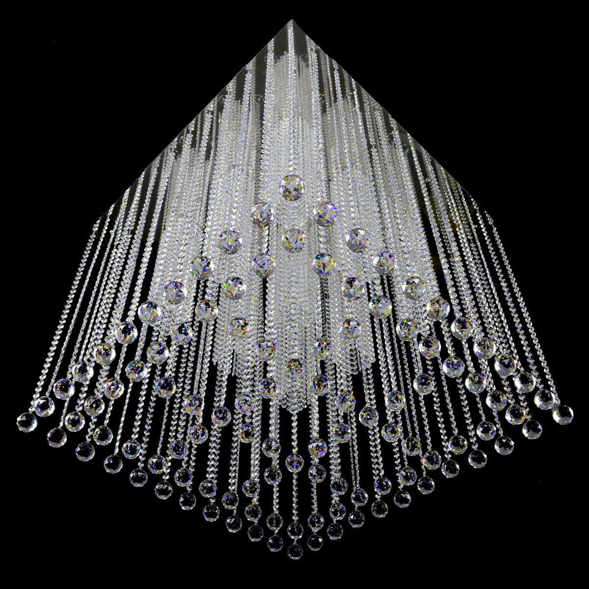 Aria December 9 Light Flush Mount Modern Glass Chandelier - Wranovsky