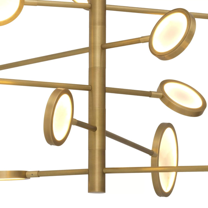 Cooper Modern Brass Chandelier - (Antique Brass Finish | Alabaster) - Arialamps