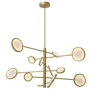 Cooper Modern Brass Chandelier - (Antique Brass Finish | Alabaster)