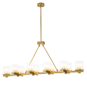 Eternity Modern Brass Chandelier (Antique Brass/Bronze Finish/Clear Glass)