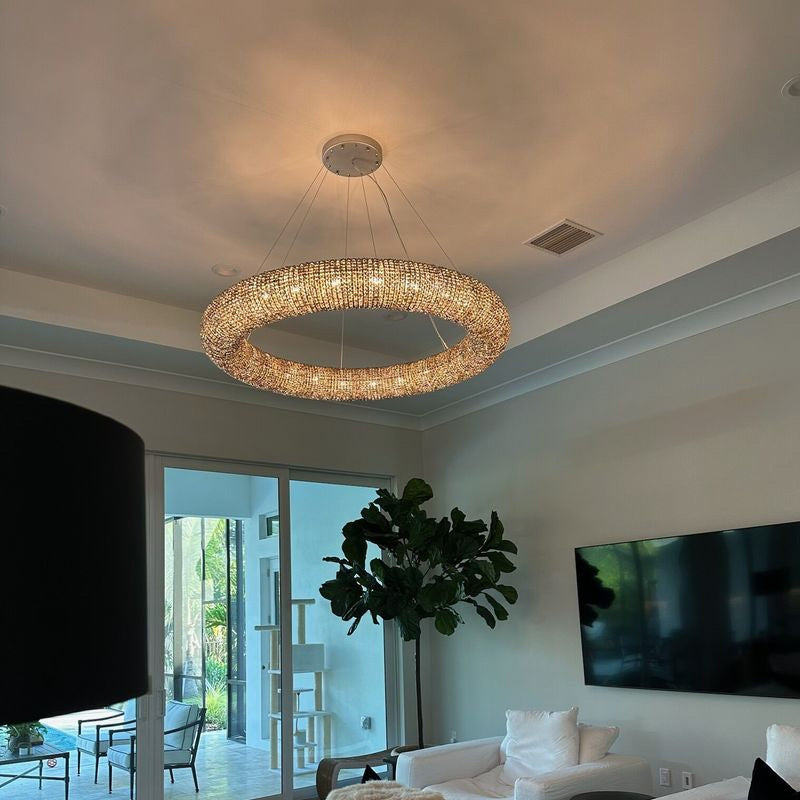 Aria Sparkle Crystal Round LED Chandelier