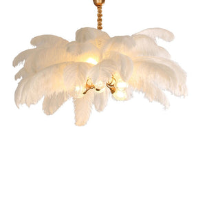 Elva Brass Palm Tree Feather Chandelier（customize 20”）