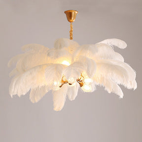 Elva Brass Palm Tree Feather Chandelier（customize 20”）