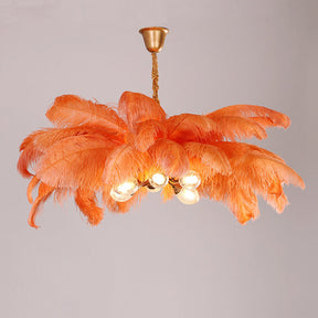 Elva Brass Palm Tree Feather Chandelier（customize 20”）