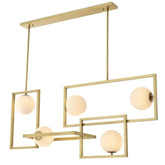 Tortora Modern Brass Chandelier - Antique Brass Finish | White Glass