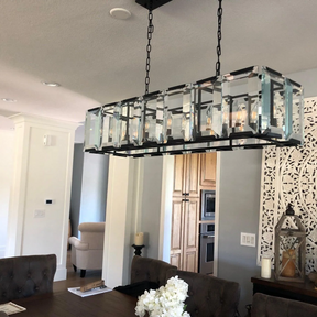 Aria Harry Crystal Rectangular Chandelier For Dining Room