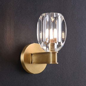 Classic Crystal Cup Wall Sconce, Brass